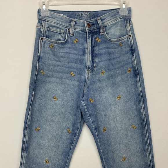 Arizona Butterfly Embroidered Highest Rise Curvy Mom Jeans - Picture 3 of 12